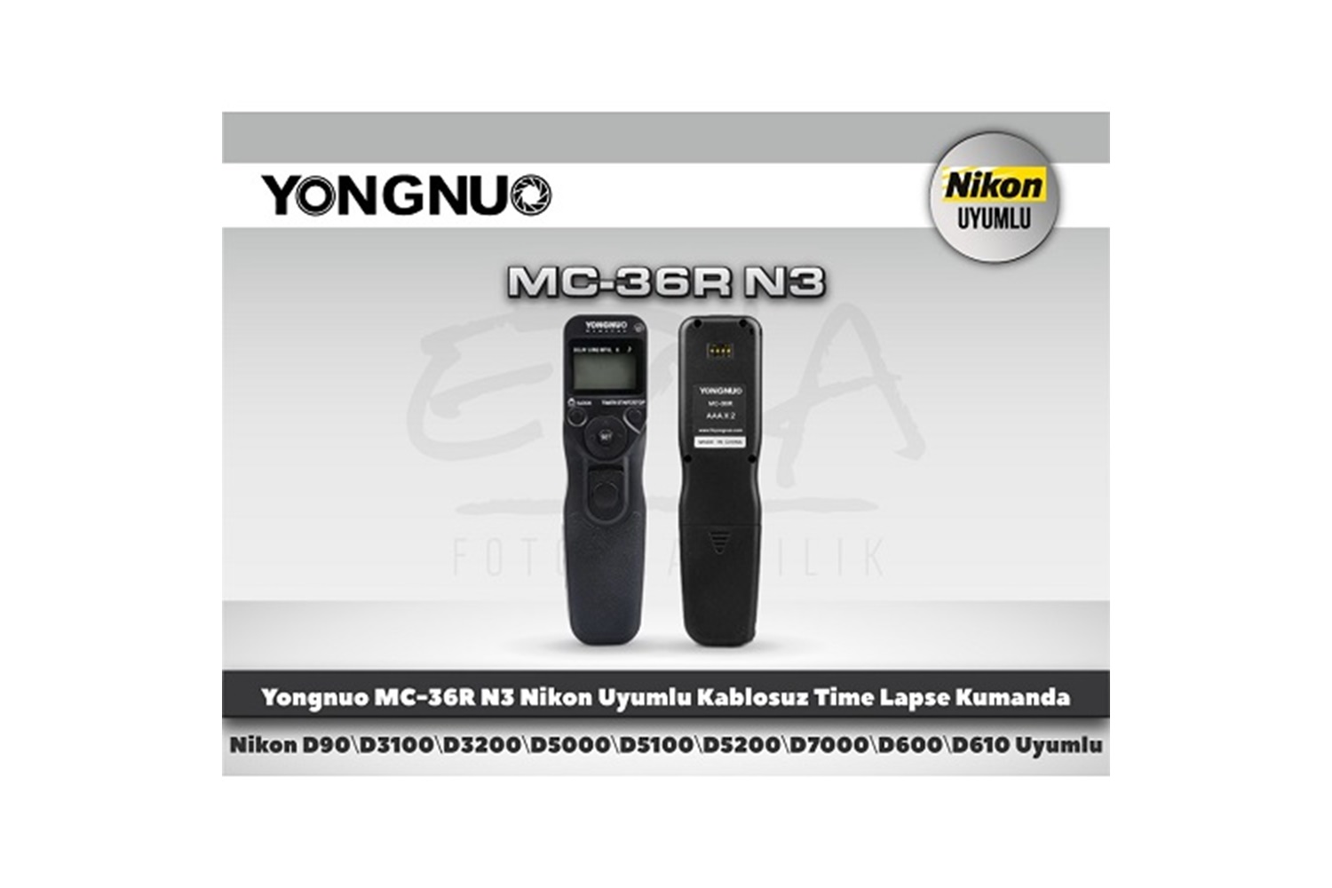 Yongnuo MC-36R N3 Nikon Uyumlu Kablosuz Uzaktan Kumanda