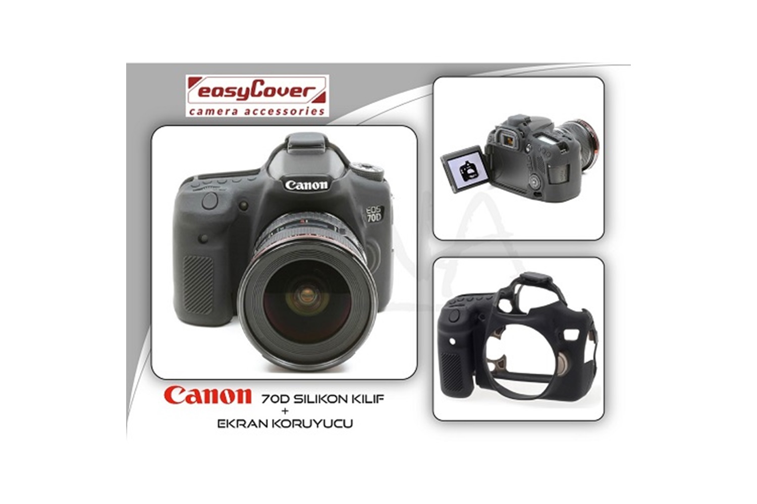 Easycover Canon 70D Silikon Kılıf Siyah